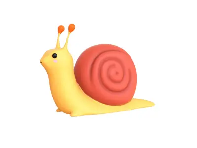 Cartoon Snail v001 - 3D Model Low Poly Low-poly 3D model