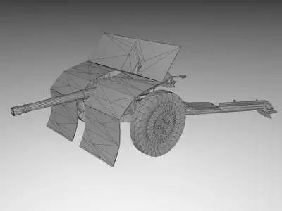 Bofors Cannon 37mm Low-poly 3D model