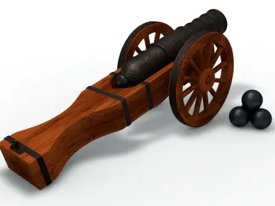 An old medieval cannon 3D model
