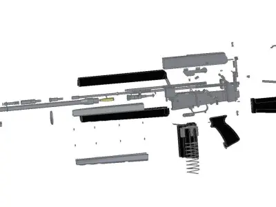 AR-180 assault rifle 3D model