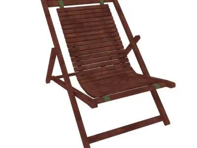 wooden deck chair Free 3D model