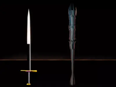 Espada y baston magicos Free 3D model