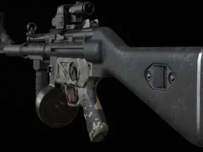 GameReady MP5 assault rifle Low-poly 3D model