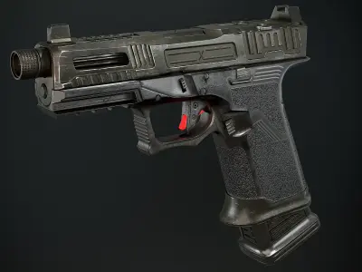 Faxon FX-19 Hellfire Low-poly 3D model