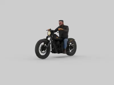 Chopper Biker Free 3D model