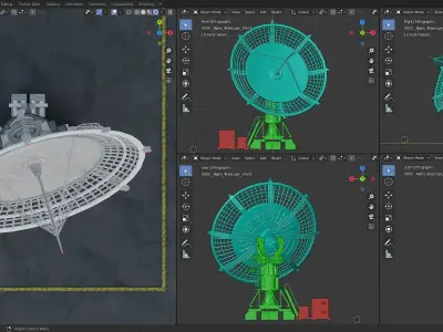 Radio telescope Free low-poly 3D model