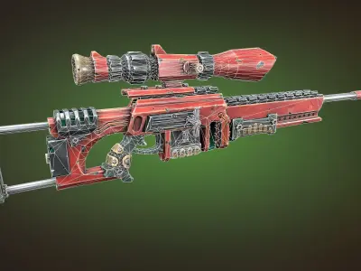 Bolter sniper rifle Low-poly 3D model