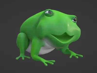 3d cartoon frog with rig Free 3D model