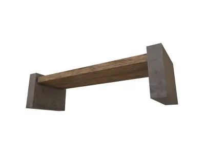 Outside Bench Low-poly 3D model