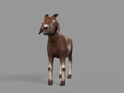 Goat Lowpoly horse Low-poly 3D model