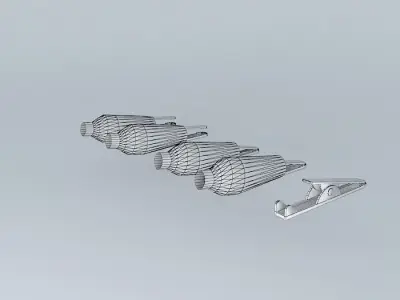 Alligator three pencils Free 3D model