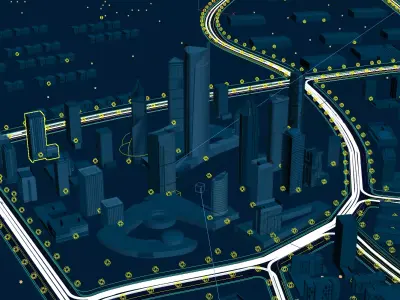 Futuristic Neon Cityscape 3D Model 3D model