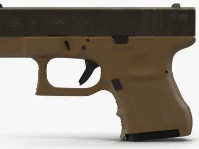 Glock 26 Brown Rough Low-poly 3D model