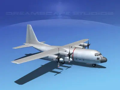 Lockheed C-130 Hercules Bare Metal 3D model