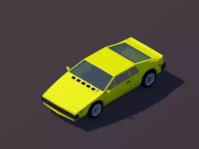 Cartoon Low Poly Sportcar Free low-poly 3D model