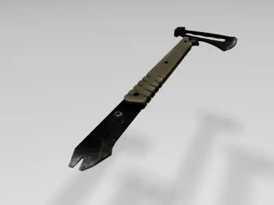 Tactical tomahawk with crowbar melee weapon Free low-poly 3D model