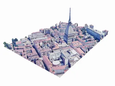 Mole Antonelliana Low-poly 3D model