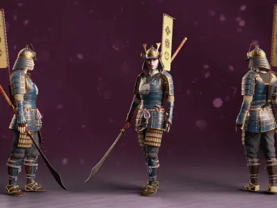 Onna-bugeisha Female Japanese Warrior 3D model