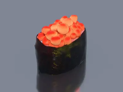 Fish roe sushi Low-poly 3D model