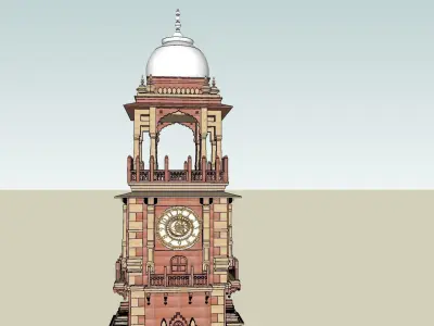 Indian Ghantaghar jodhpur tower Low-poly 3D model