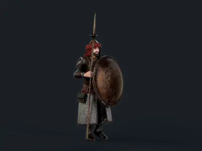 Persian Warrior Low-poly 3D model