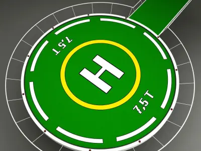 Helipad rounded 3D model