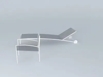 Lounger chair and screen and aluminum Free 3D model