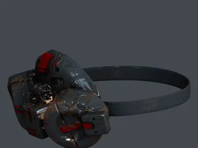 Gas mask helmet 3d model scifi Low-poly Low-poly 3D model