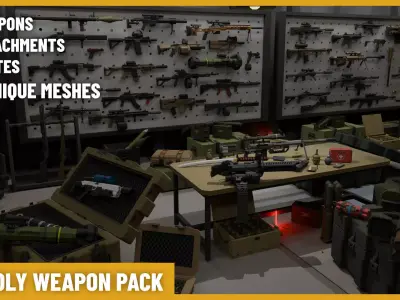 Lowpoly Weapon Pack Low-poly 3D model