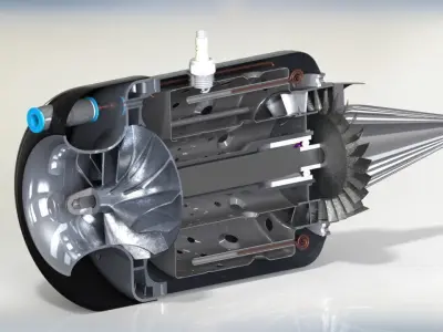 TurboJet Engine 3D model