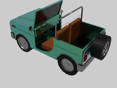 Jeep Low Poly Free low-poly 3D model