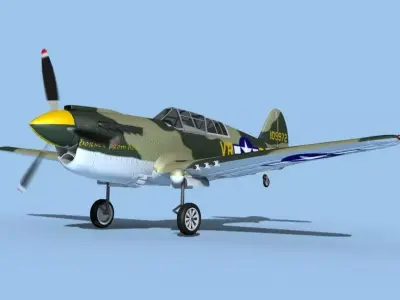 Curtiss P-40N Warhawk V04 USAAF 3D model