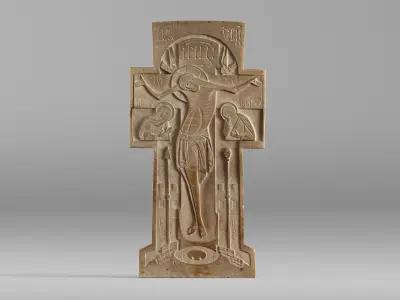 001589 Orthodox Carved Cross 3D print model