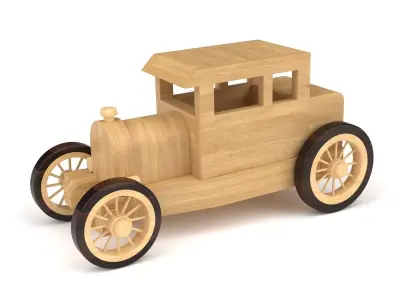 Wooden toy car 46 3D model