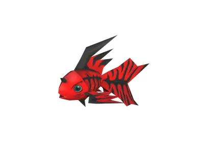 Tiger fish Low-poly 3D model