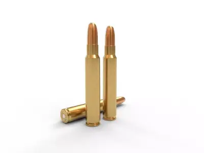 375 Remington Ultra Magnum Ammo Low-poly 3D model