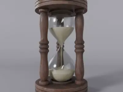 Old Hourglass-wooden Hourglass with sand 3D model