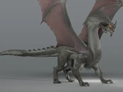 goat dragon - low poly Free low-poly 3D model