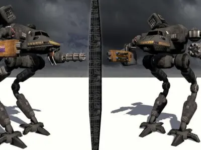 The Behemoth G2 Bipedal Assault Mech Type I Low-poly 3D model