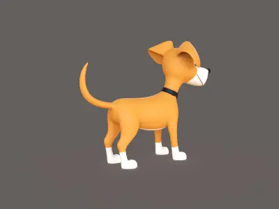 Stylized Cartoon Dog Cute  Low-poly 3D model