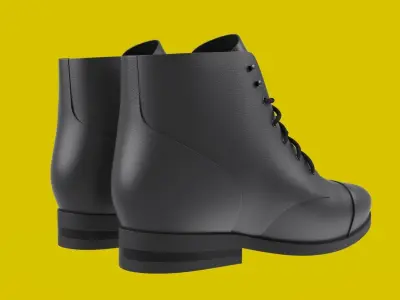 Leather Shoe Boot 3D model