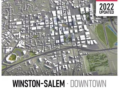 Winston-Salem Low-poly 3D model