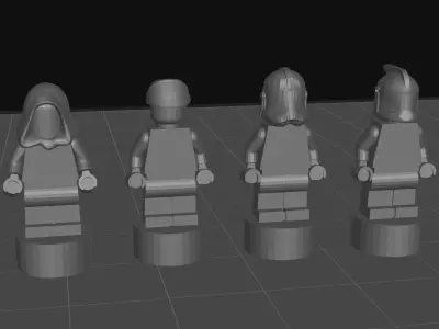 Minifigure Brick Hologram Statue 3D Print File Free 3D print model