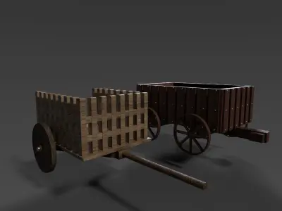 medieval wagons Free 3D model