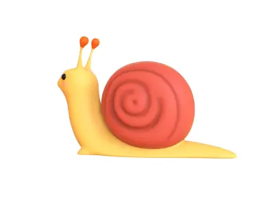 Cartoon Snail v001 - 3D Model Low Poly Low-poly 3D model