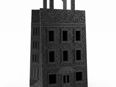 3D Shopping Bag Store Building Black Friday 3D print model