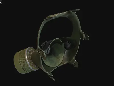 GAS Mask PBR Low-poly 3D model