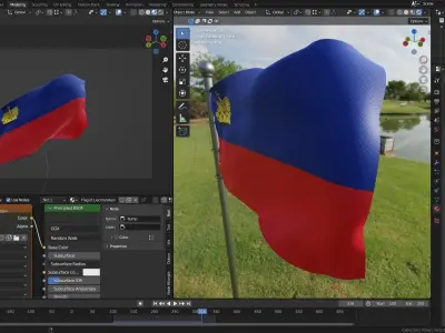 Animated Liechtenstein Flags 3D model