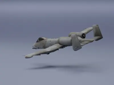 A-10Thunderbolt - fighter jet  Low-poly 3D model