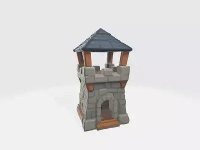 watch tower Low-poly 3D model